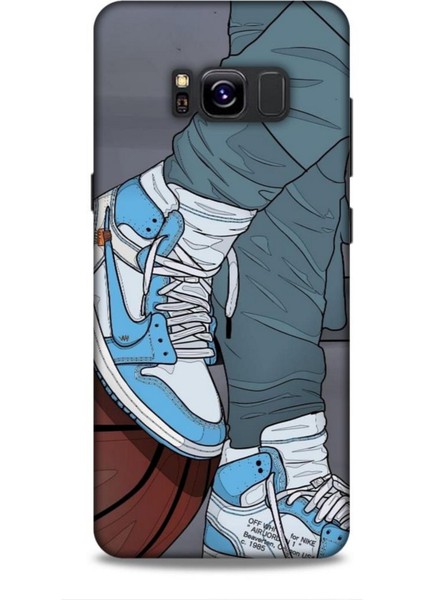 Samsung Galaxy S8 Kılıf Basketbolcular 3 Ayakkabı Mavi Arka Kapak