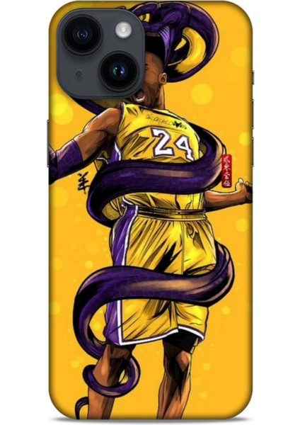 Apple iPhone 14 Kılıf Basketbolcular 6 Kobe 24 Sarı Koruyucu Kapak