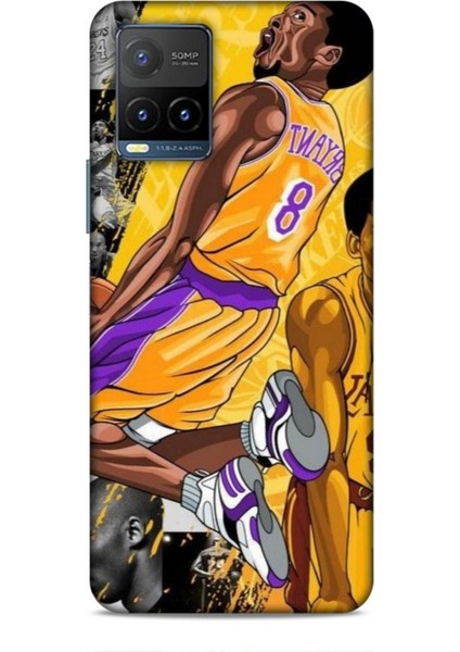 Vivo Y21 Kılıf Basketbolcular 8 Bryant 8 Sarı Baskılı Kılıf