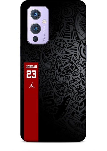 Oneplus 9 Kılıf Basketbolcular 4 Jordan 23 Siyah Kırmızı Silikon Kılıf