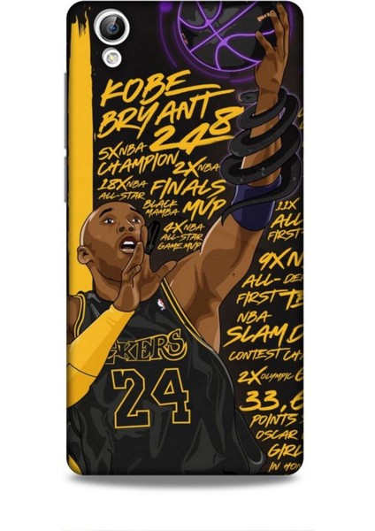 Vivo Y51 Kılıf Basketbolcular 7 Kobe 24 Siyah Sarı Desenli Kılıf