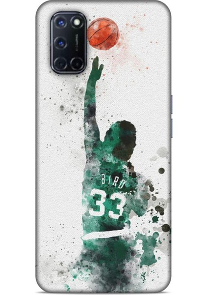 Oppo A72 Kılıf Basketbolcular 28 Bird 33 Beyaz Yeşil Iz Bırakmayan Kılıf