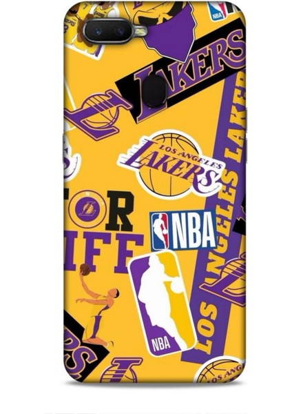 Oppo Ax7 Kılıf Basketbolcular 11 Sarı Mor Los Angeles 4K Baskılı Kılıf