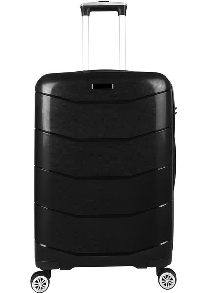 Ultra Hafif Kırılmaz Silikon Büyük Boy Valiz Siyah+Etiket Hediyeli!