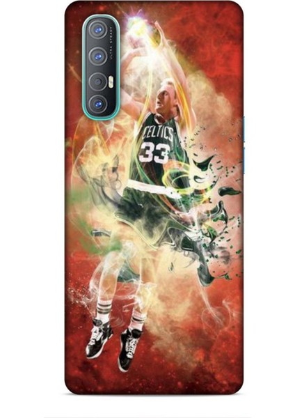 Oppo Reno 3 Pro Kılıf Basketbolcular 29 Larry Joe Bird Turuncu Leke Tutmaz Kapak