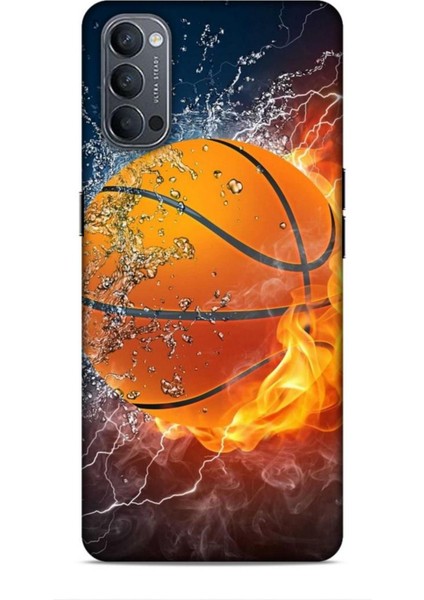 Oppo Reno 4 Kılıf Basketbolcular 30 Basketbol Topu Kenarları Şeffaf Kapak