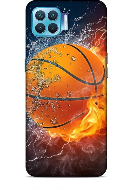 Oppo Reno 4 Lite Kılıf Basketbolcular 30 Basketbol Topu Kenarları Şeffaf Kapak