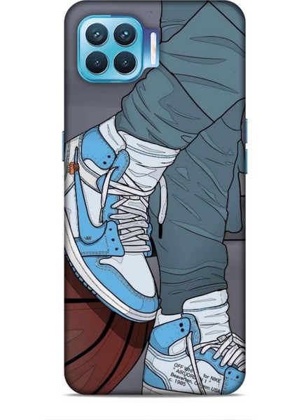 Oppo Reno 4 Lite Kılıf Basketbolcular 3 Ayakkabı Mavi Arka Kapak