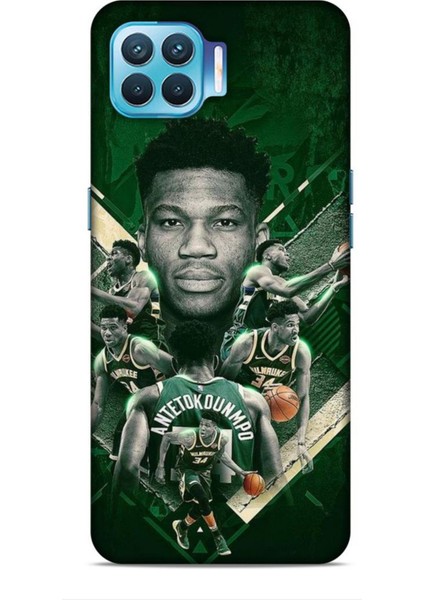 Oppo Reno 4 Lite Kılıf Basketbolcular 15 Antetokounmpo Kalın Silikon