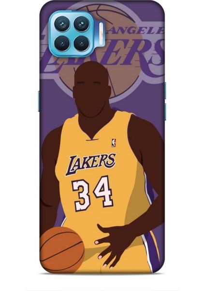 Oppo Reno 4 Lite Kılıf Basketbolcular 24 Lakers Kahverengi Darbe Emici Kılıf