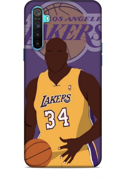 Realme 6i Kılıf Basketbolcular 24 Lakers Kahverengi Darbe Emici Kılıf