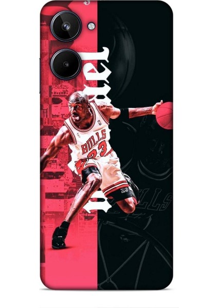Realme 10 Kılıf Basketbolcular 5 Jordan Bulls Beyaz Koruma Kılıfı