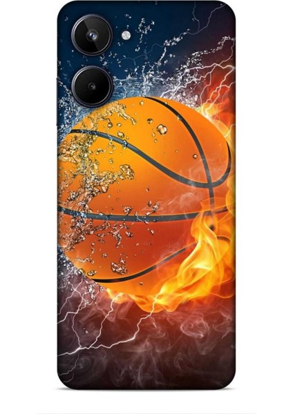 Realme 10 Kılıf Basketbolcular 30 Basketbol Topu Kenarları Şeffaf Kapak