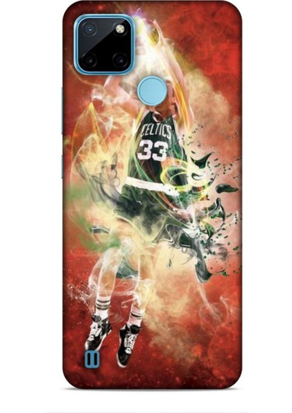 Realme C21Y Kılıf Basketbolcular 29 Larry Joe Bird Turuncu Leke Tutmaz Kapak