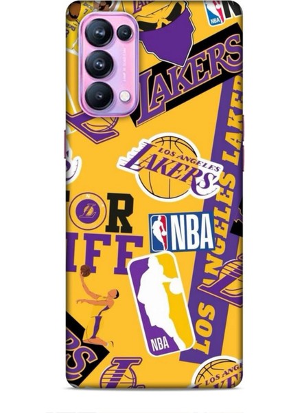Oppo Reno 5 Pro Kılıf Basketbolcular 11 Sarı Mor Los Angeles 4K Baskılı Kılıf