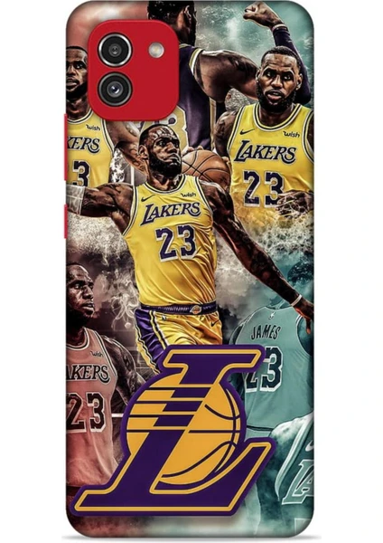 Samsung Galaxy A03 Kılıf Basketbolcular 17 Lebron 23 Lakers Yumuşak Kılıf