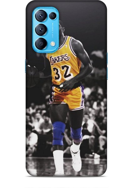 Oppo Reno 5 Kılıf Basketbolcular 20 Lakers 32 Renkli Kılıf