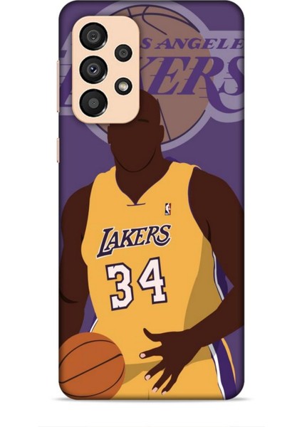 Samsung Galaxy A34 5g Kılıf Basketbolcular 24 Lakers Kahverengi Darbe Emici Kılıf