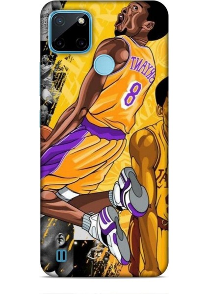 Realme C21Y Kılıf Basketbolcular 8 Bryant 8 Sarı Baskılı Kılıf
