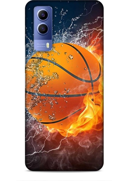 Vivo Y53S Kılıf Basketbolcular 30 Basketbol Topu Kenarları Şeffaf Kapak