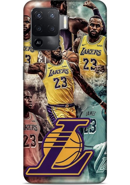 Oppo Reno 5 Lite Kılıf Basketbolcular 17 Lebron 23 Lakers Yumuşak Kılıf