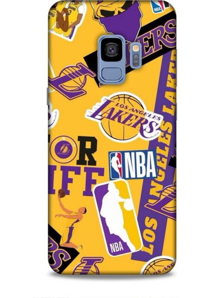 Samsung Galaxy S9 Kılıf Basketbolcular 11 Sarı Mor Los Angeles 4K Baskılı Kılıf