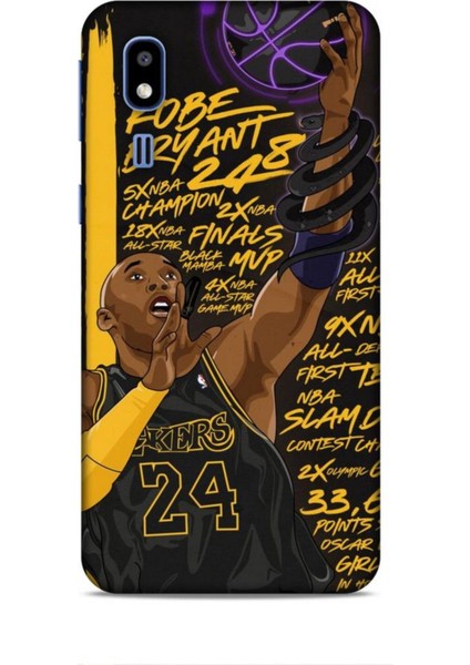 Samsung Galaxy A2 Core Kılıf Basketbolcular 7 Kobe 24 Siyah Sarı Desenli Kılıf