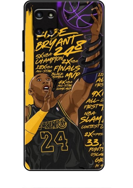 Samsung Galaxy A81 Kılıf Basketbolcular 7 Kobe 24 Siyah Sarı Desenli Kılıf