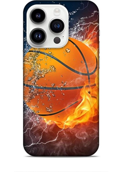 Apple iPhone 14 Pro Kılıf Basketbolcular 30 Basketbol Topu Kenarları Şeffaf Kapak