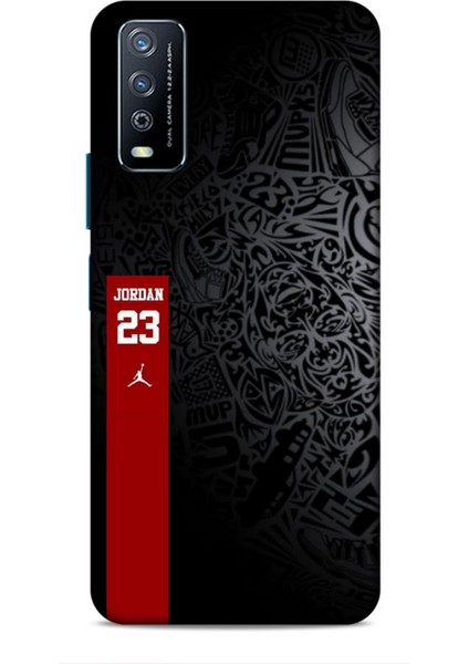 Vivo Y11S Kılıf Basketbolcular 4 Jordan 23 Siyah Kırmızı Silikon Kılıf