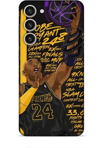 Samsung Galaxy S24 Plus Kılıf Basketbolcular 7 Kobe 24 Siyah Sarı Desenli Kılıf