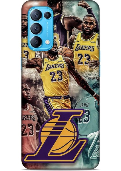 Oppo Reno 5 Kılıf Basketbolcular 17 Lebron 23 Lakers Yumuşak Kılıf