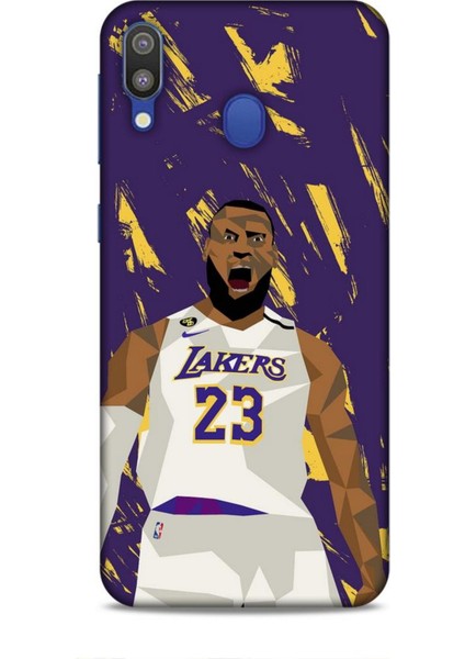 Samsung Galaxy M20 Kılıf Basketbolcular 18 Lebron James Nba Parlak Kılıf