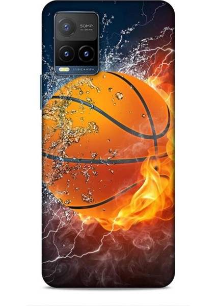 Vivo Y21 Kılıf Basketbolcular 30 Basketbol Topu Kenarları Şeffaf Kapak