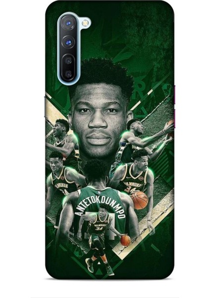 Oppo Reno 3 Kılıf Basketbolcular 15 Antetokounmpo Kalın Silikon