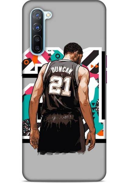 Oppo Reno 3 Kılıf Basketbolcular 27 Duncan 21 Gri Lazer Kesim Silikon