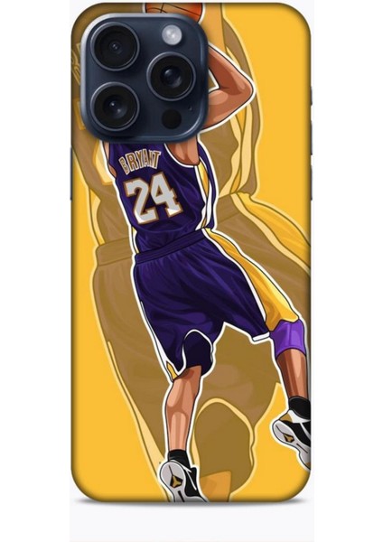 Apple iPhone 15 Pro Max Kılıf Basketbolcular 9 Kobe Bryant 24 Mor Uv Kılıf