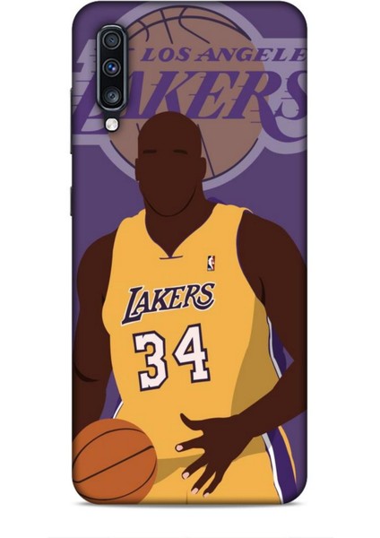 Samsung Galaxy A70S Kılıf Basketbolcular 24 Lakers Kahverengi Darbe Emici Kılıf