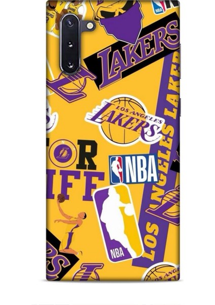 Samsung Galaxy Note 10 Kılıf Basketbolcular 11 Sarı Mor Los Angeles 4K Baskılı Kılıf