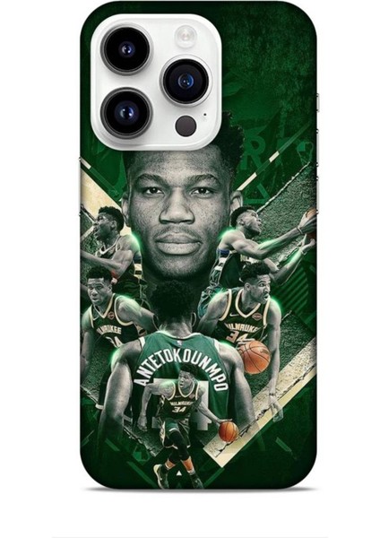 Apple iPhone 14 Pro Kılıf Basketbolcular 15 Antetokounmpo Kalın Silikon