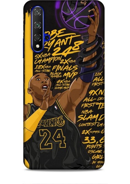 Honor 90 Kılıf Basketbolcular 7 Kobe 24 Siyah Sarı Desenli Kılıf