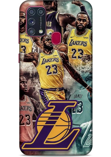Samsung Galaxy M31 Kılıf Basketbolcular 17 Lebron 23 Lakers Yumuşak Kılıf