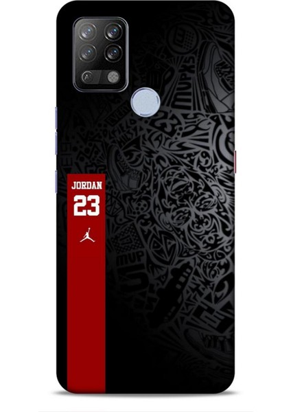 Tecno Pova Kılıf Basketbolcular 4 Jordan 23 Siyah Kırmızı Silikon Kılıf