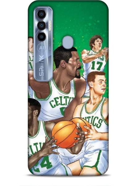 Tecno Spark 7 Pro Kılıf Basketbolcular 26 Jayson Celtics Yeşil Soft Kapak