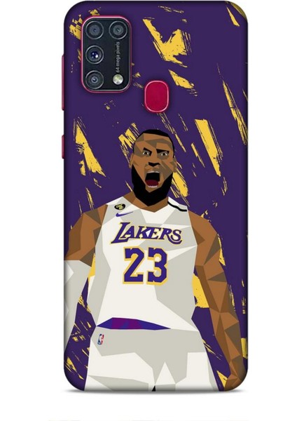 Samsung Galaxy M31 Kılıf Basketbolcular 18 Lebron James Nba Parlak Kılıf