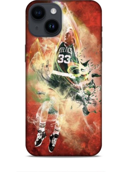 Apple iPhone 14 Kılıf Basketbolcular 29 Larry Joe Bird Turuncu Leke Tutmaz Kapak