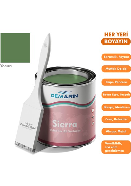 Her Şeyi Boyayan Boya Demarin Sierra Tek Bileşen Fayans, Tezgah, Seramik, Mobilya, Zemin Boyası (Dönüşüm Boyası)