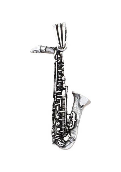 Gümüş 925 Ayar Saxphone Kolye Ucu