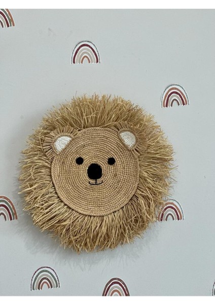 Bohem Doğal Rafya Saçaklı Çocuk Bebek Odası Rafya Ayı Duvar Süsü fiyatları