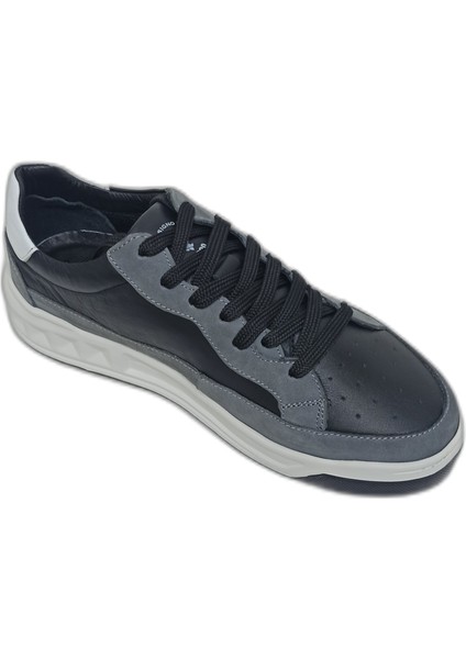 Siyah Deri Erkek Sneaker Ayakkabı modelleri